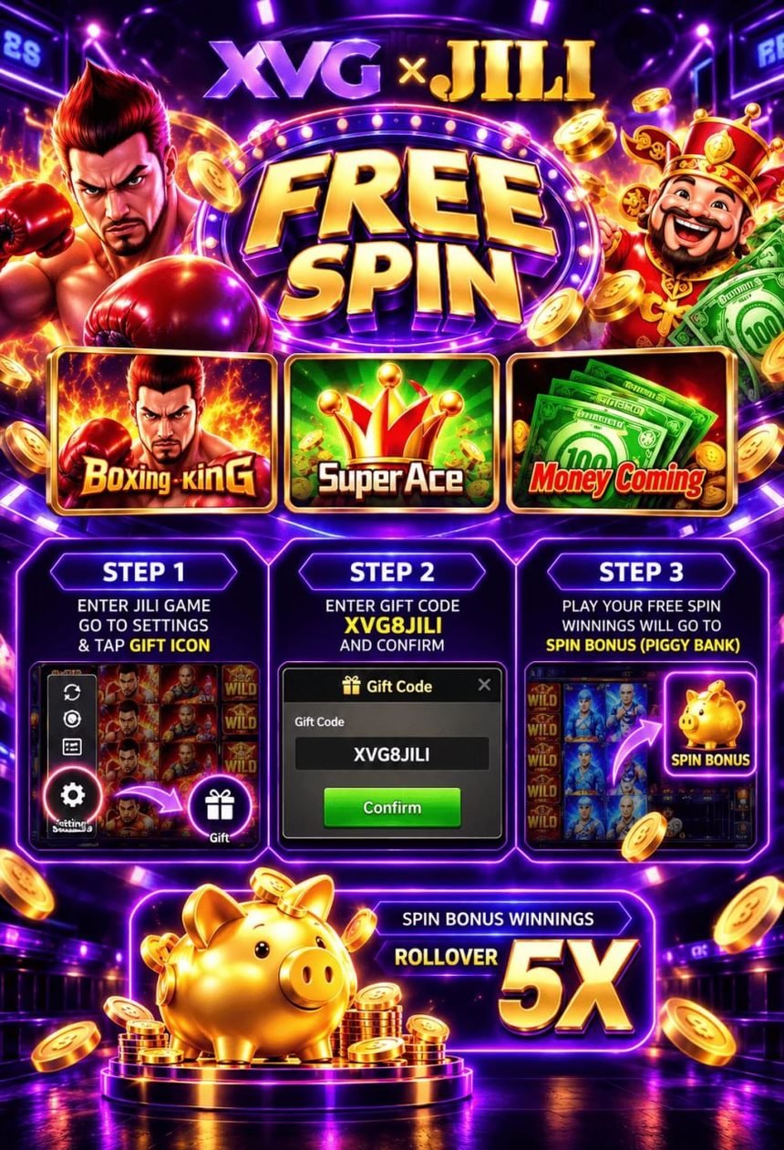 XVG x JILI Free Spin promotion poster